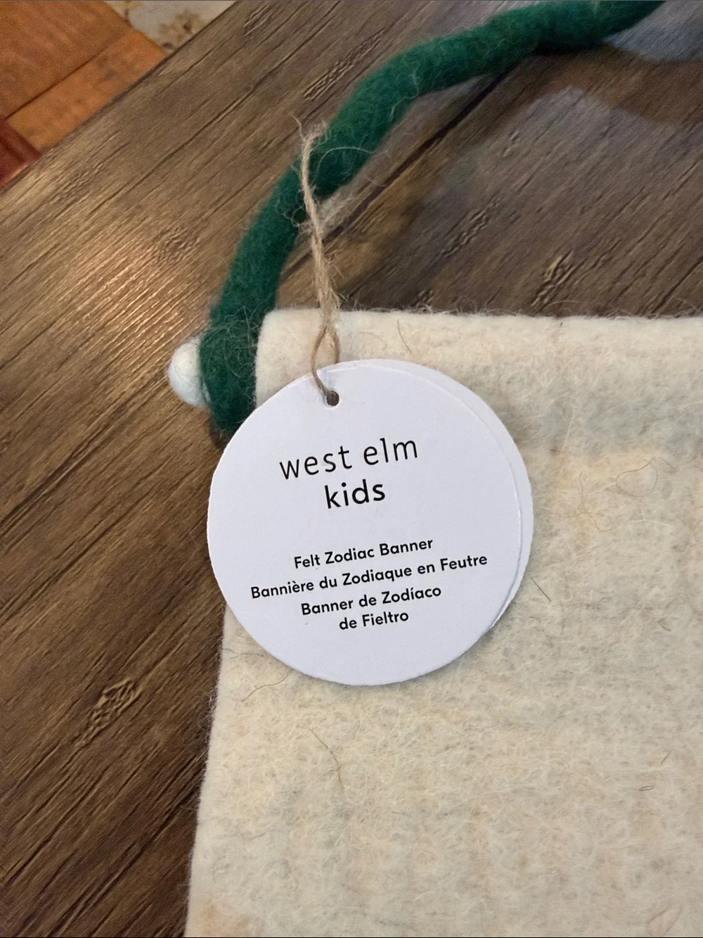 West Elm Virgo Fox Felt Zodiac Banner.